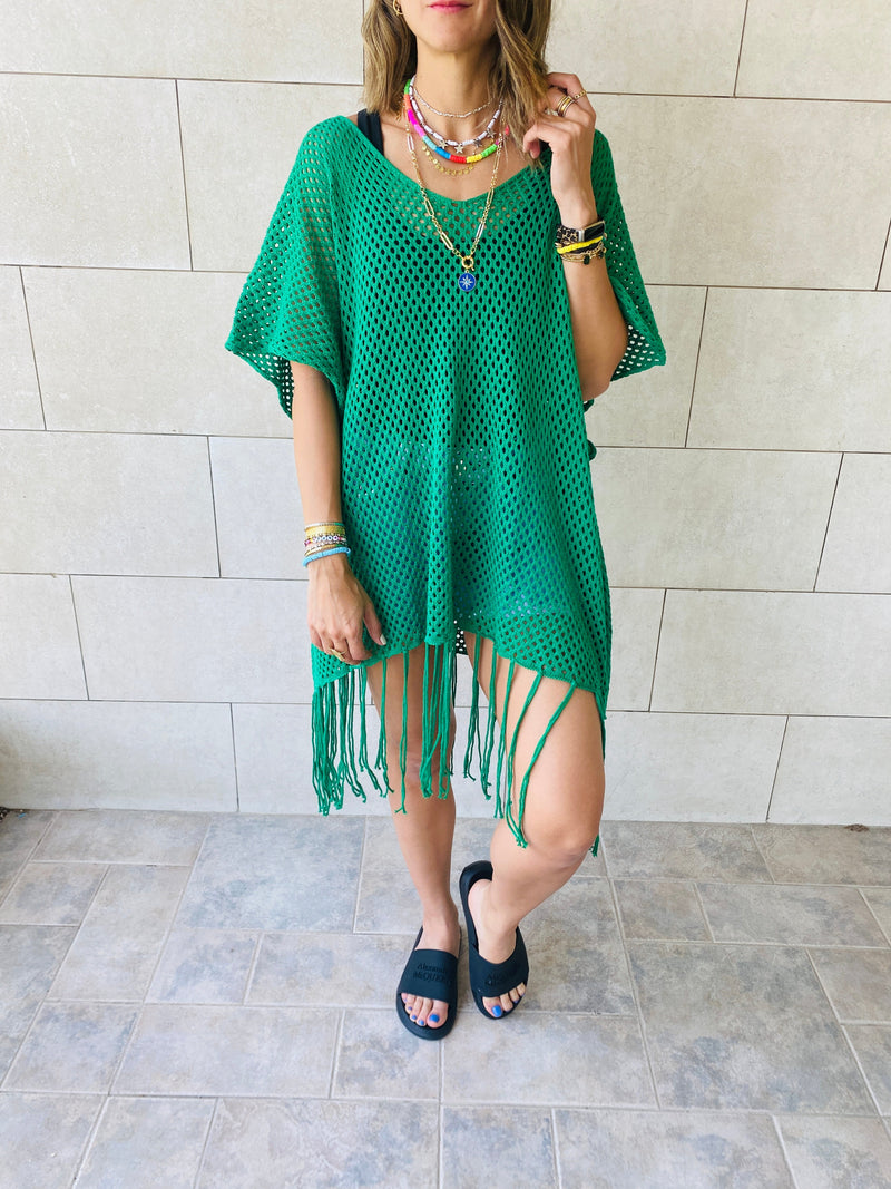 Green Fringe Coverup