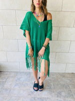 Green Fringe Coverup