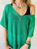 Green Fringe Coverup