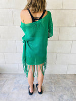 Green Fringe Coverup