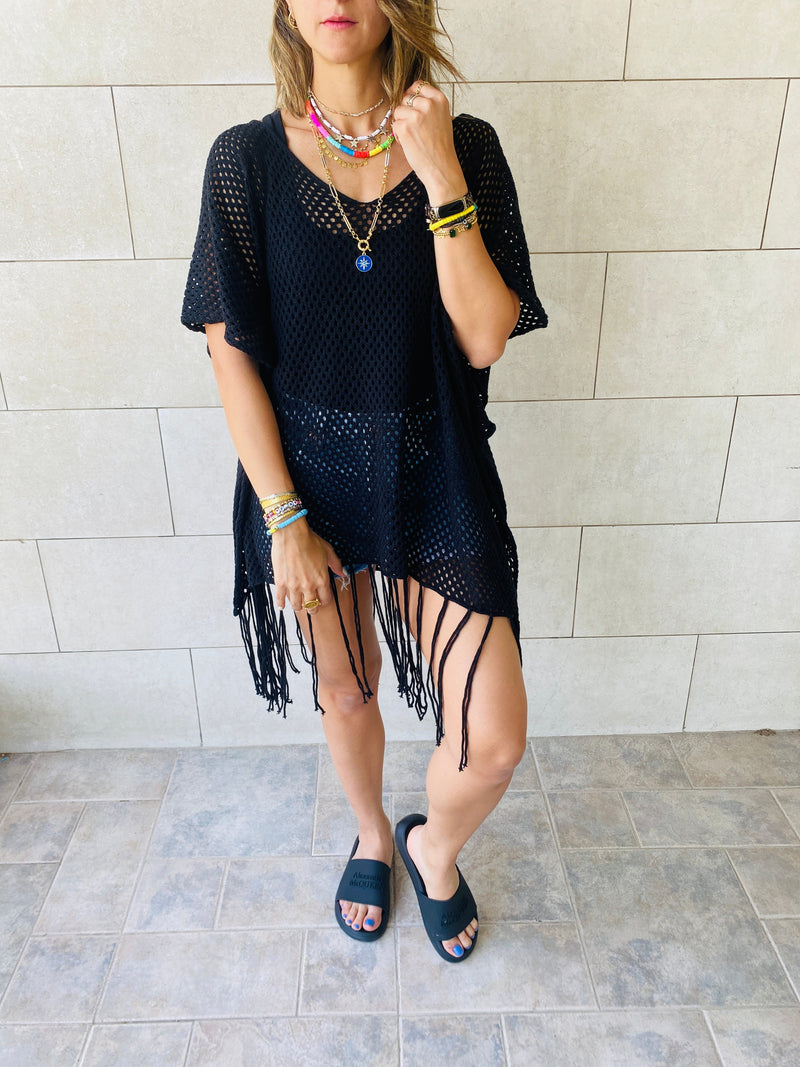 Black Fringe Coverup