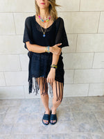 Black Fringe Coverup