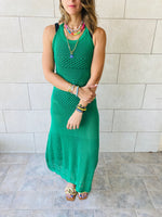 Green Midi Tie Back Dress