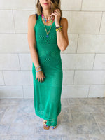 Green Midi Tie Back Dress