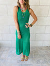 Green Midi Tie Back Dress