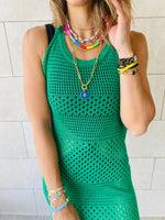 Green Midi Tie Back Dress