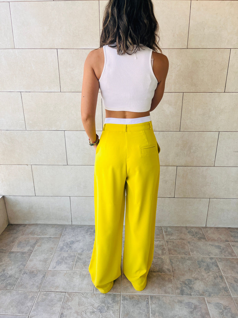 Mustard Reversed Lowrise Pants