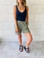 Olive Luxe Mesh Shorts