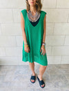 Green Crochet Side Pattern Dress