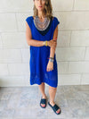 Blue Crochet Side Pattern Dress