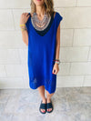 Blue Crochet Side Pattern Dress