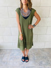 Olive Crochet Side Pattern Dress