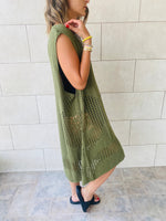 Olive Crochet Side Pattern Dress