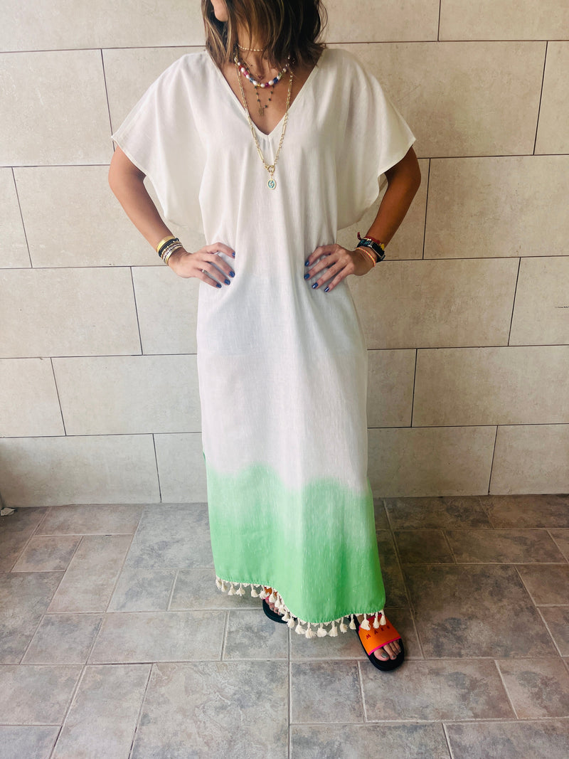 Green Dipped in Sunshine Coverup