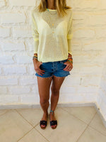 Yellow Summer Knit Top