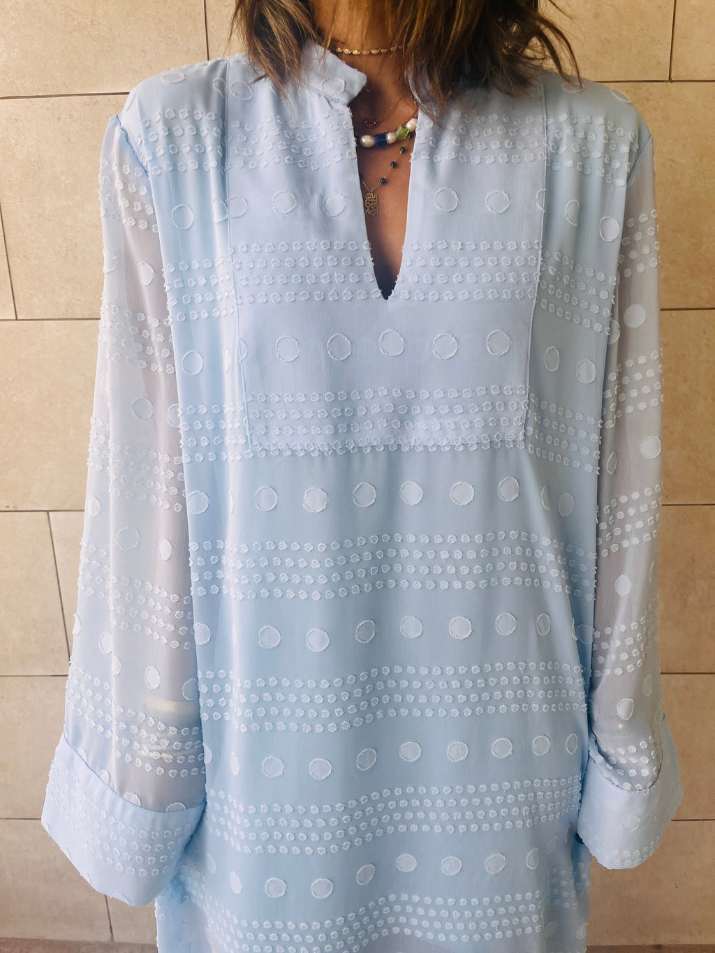 Baby Blue Polka Coverup