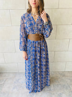 Midnight Paisley Chiffon Dress