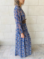 Midnight Paisley Chiffon Dress