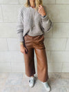 Copper Leather Culottes