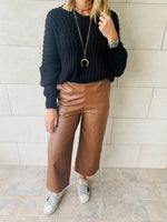 Copper Leather Culottes