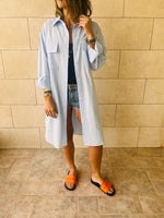 Baby Blue Oversized Beach Shirt