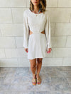 Beige Backless Linen Dress