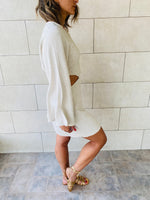 Beige Backless Linen Dress