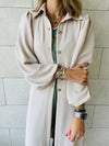 Beige Asymmetric Throw On Shirt