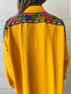 Mustard Embroidered Back Dress