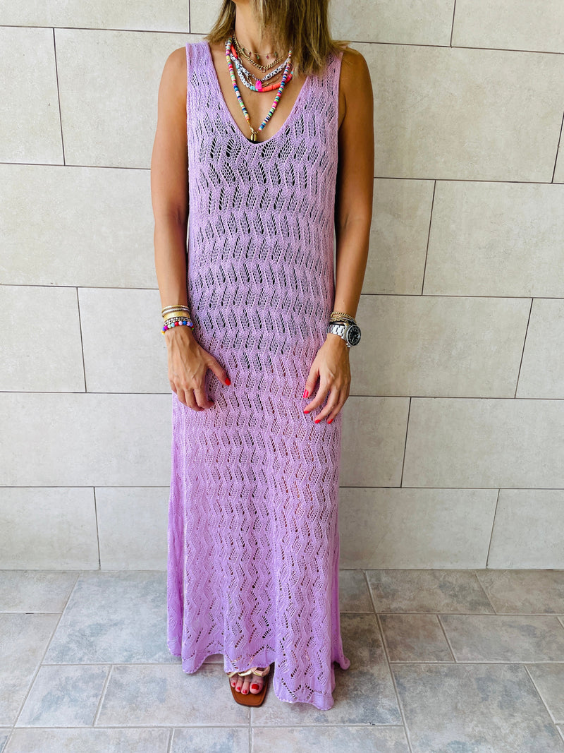 Lilac Beach Ready Crochet Dress