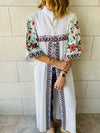 White Statement Maliqa Embroidered Linen Kimono