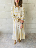 Mustard Striped Linen Dress