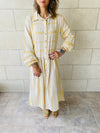 Mustard Striped Linen Dress