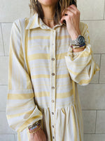 Mustard Striped Linen Dress