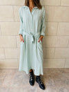 Mint Checkered Shirt Dress