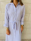 Lilac Checkered Shirt Dress