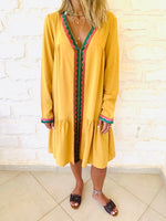 Mustard Ree Embellished Dress