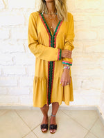 Mustard Ree Embellished Dress