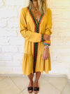 Mustard Ree Embellished Dress