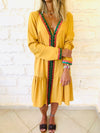 Mustard Ree Embellished Dress