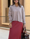 Rust Satin Flows Skirt