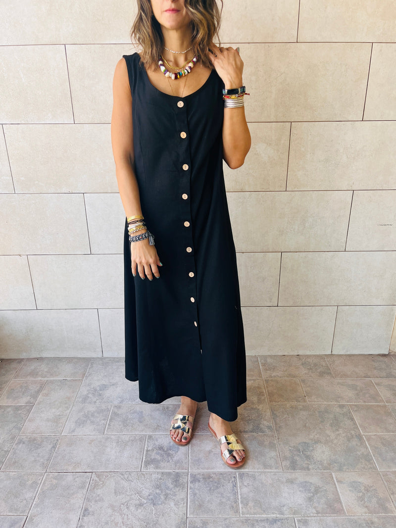 Black Gypsy Linen Dress