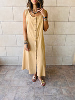 Beige Gypsy Linen Dress