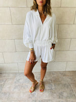 2 Piece White Shorts Set