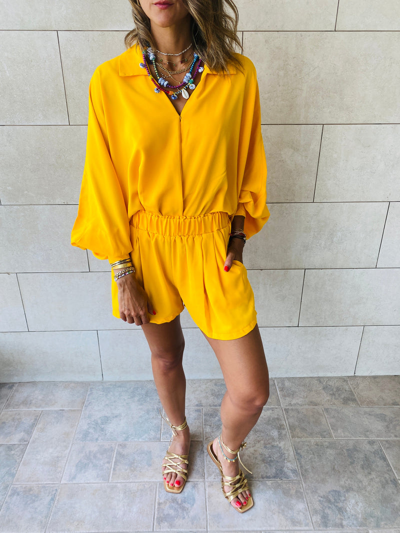 2 Piece Yellow Shorts Set