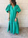 Green Over The Top Poplin Dress