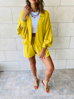 2 Piece Mustard Shorts Set