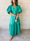 Green Over The Top Poplin Dress