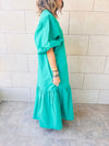 Green Over The Top Poplin Dress