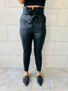 Black Leather Cig Pants